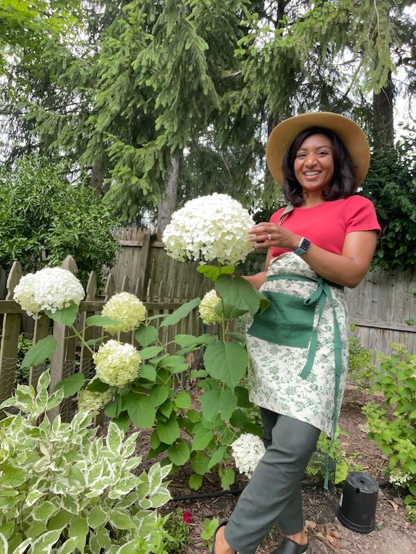 Jess with Smooth hydrangea