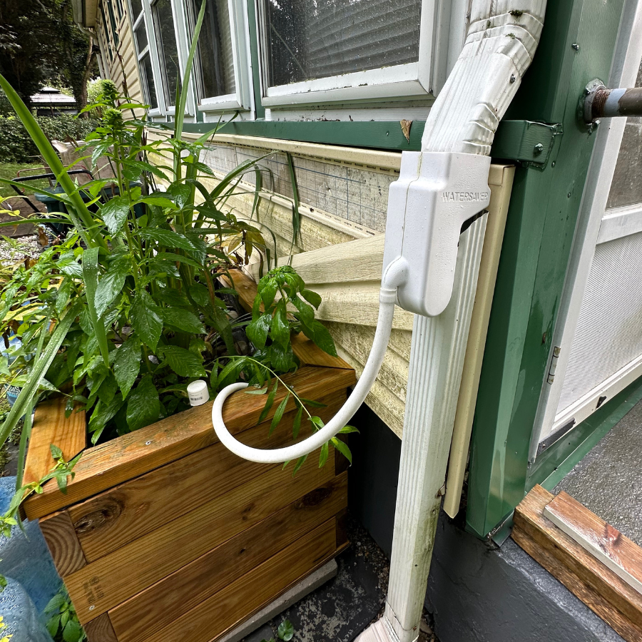 downspout planter wooden