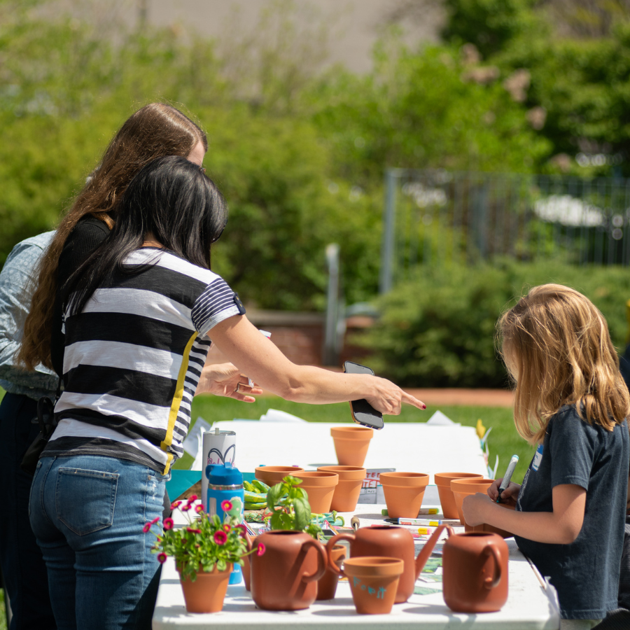 Earth day plant potting