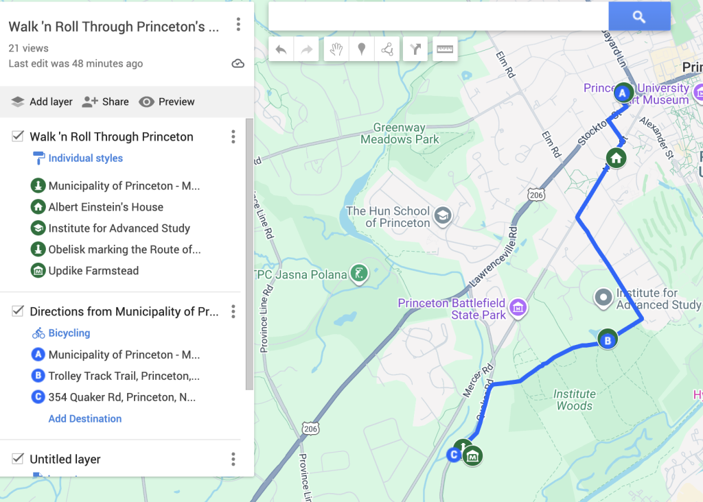 walk 'n roll history map