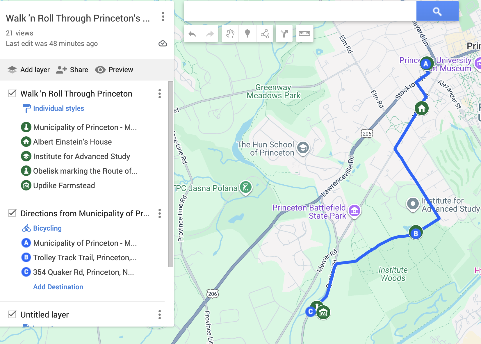 walk 'n roll history map